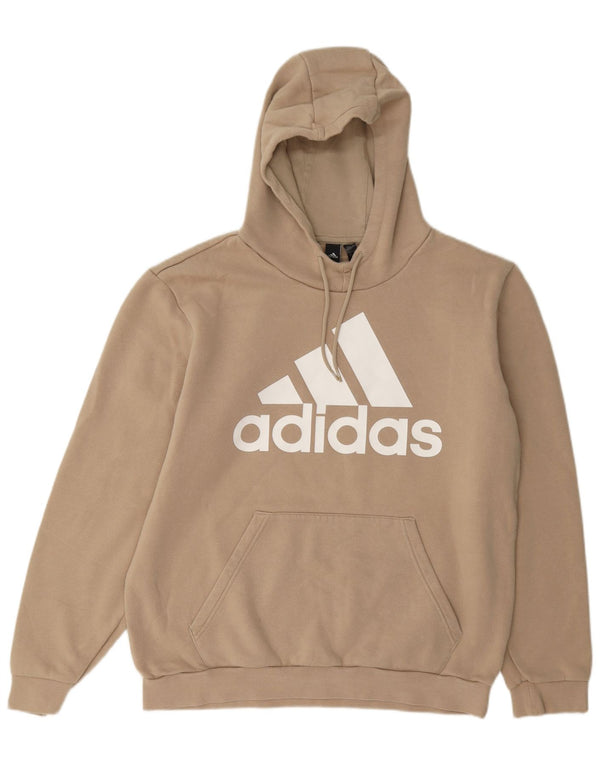 Adidas muška majica s kapuljačom s kapuljačom UK 44/46 velika bež pamuk
