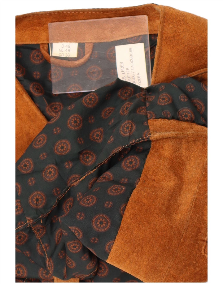 Vintage muški prsluk od brušene kože UK 38 srednje smeđe kože