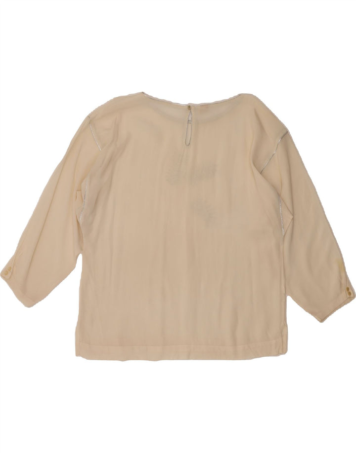 VINTAGE Womens Long Sleeve Blouse Top IT 50 XL Beige Vintage Vintage and Second-Hand Vintage from Messina Hembry 