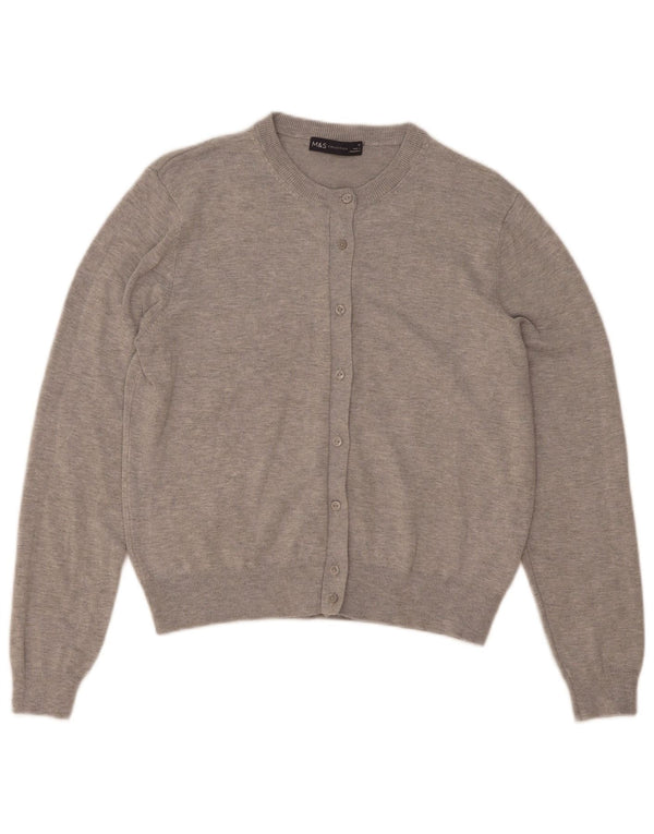 Marks & Spencer Womens Cardigan Sweater UK 12 Medium  Grey Flecked Viscose