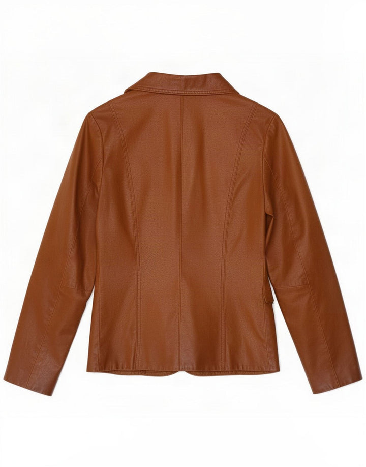 Bay ženska kožna jakna sa 3 gumba UK 8 Small Brown
