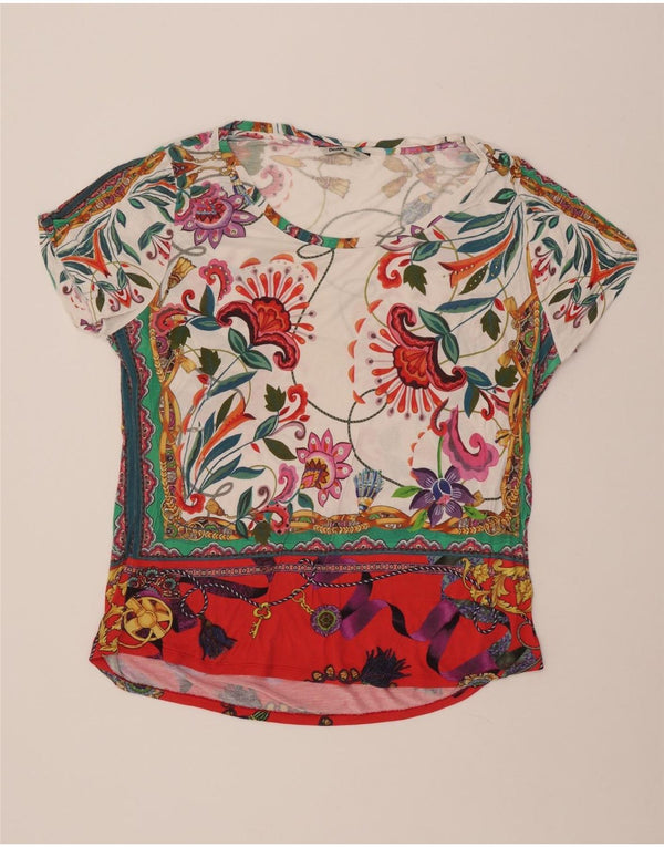DESIGUAL Ženska majica s grafičkim motivima UK 20 2XL Višebojna cvjetna viskoza