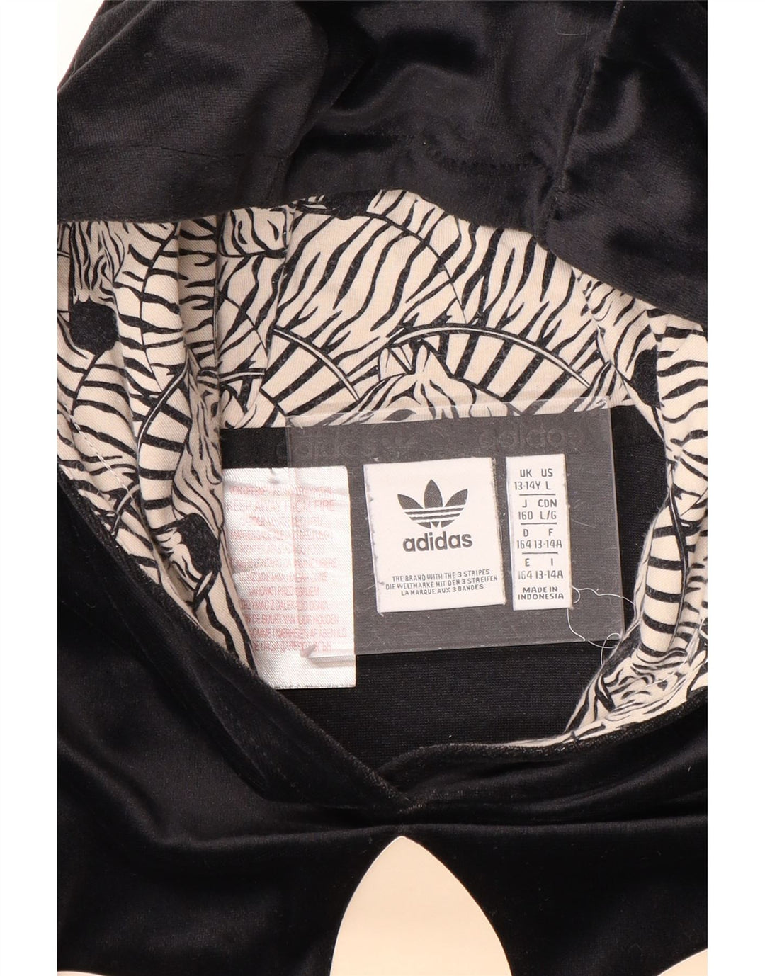 ADIDAS majica s kapuljačom od velura za djevojčice, 13-14 godina, crna