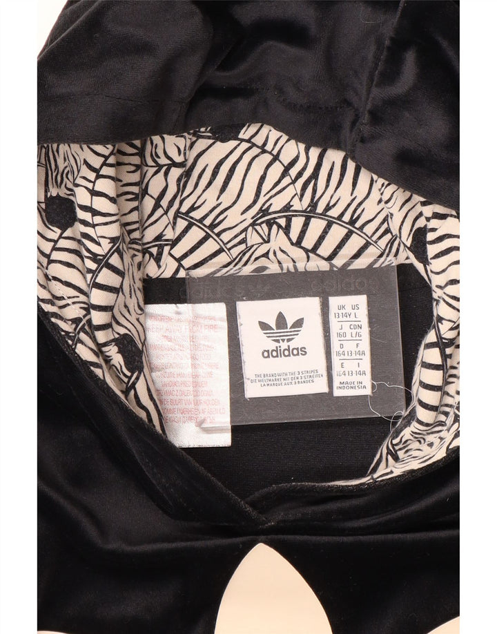 ADIDAS majica s kapuljačom od velura za djevojčice, 13-14 godina, crna