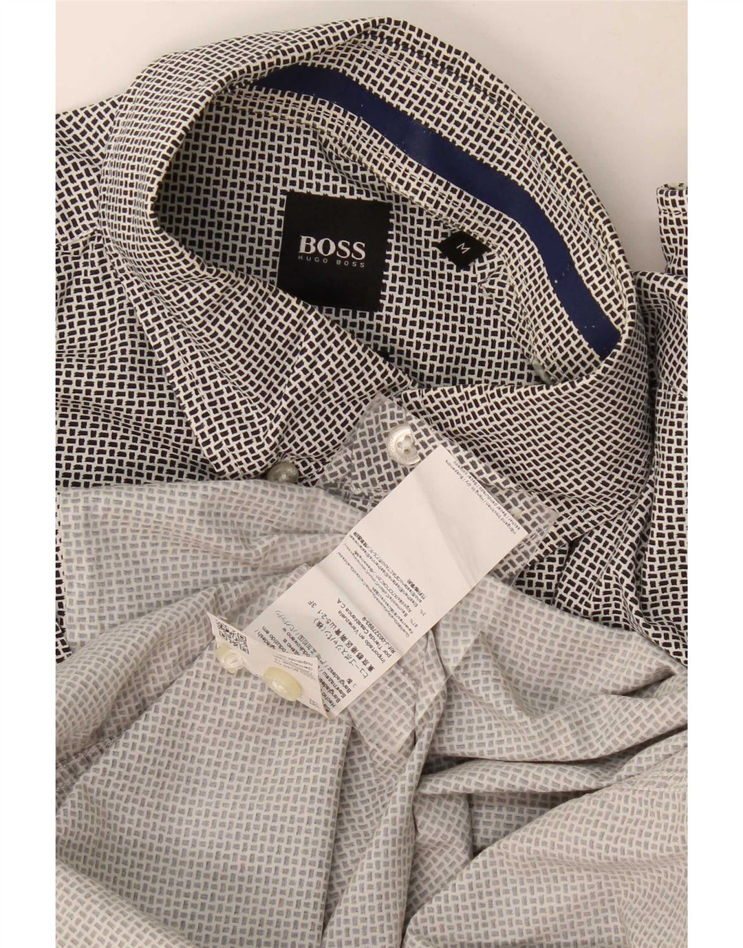 Hugo Boss muška košulja standardnog kroja, srednji crni geometrijski pamuk