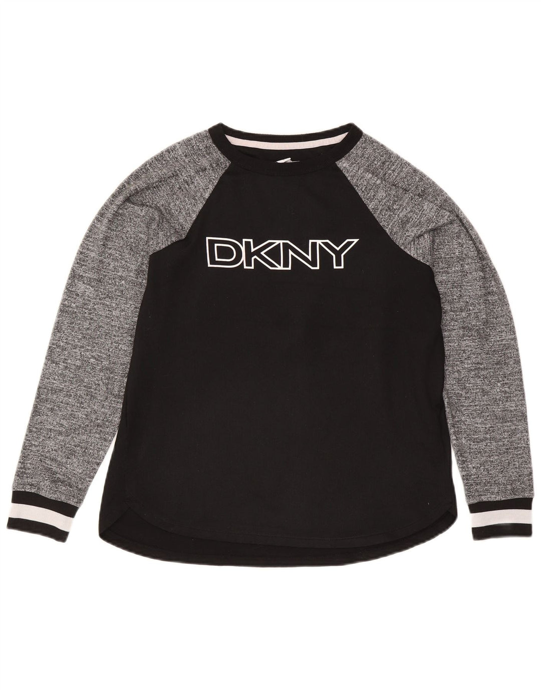 Dkny Ženska majica dugih rukava s grafikom UK 10 Mali crni poliester u boji