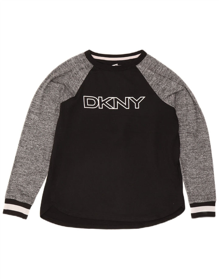 Dkny Ženska majica dugih rukava s grafikom UK 10 Mali crni poliester u boji