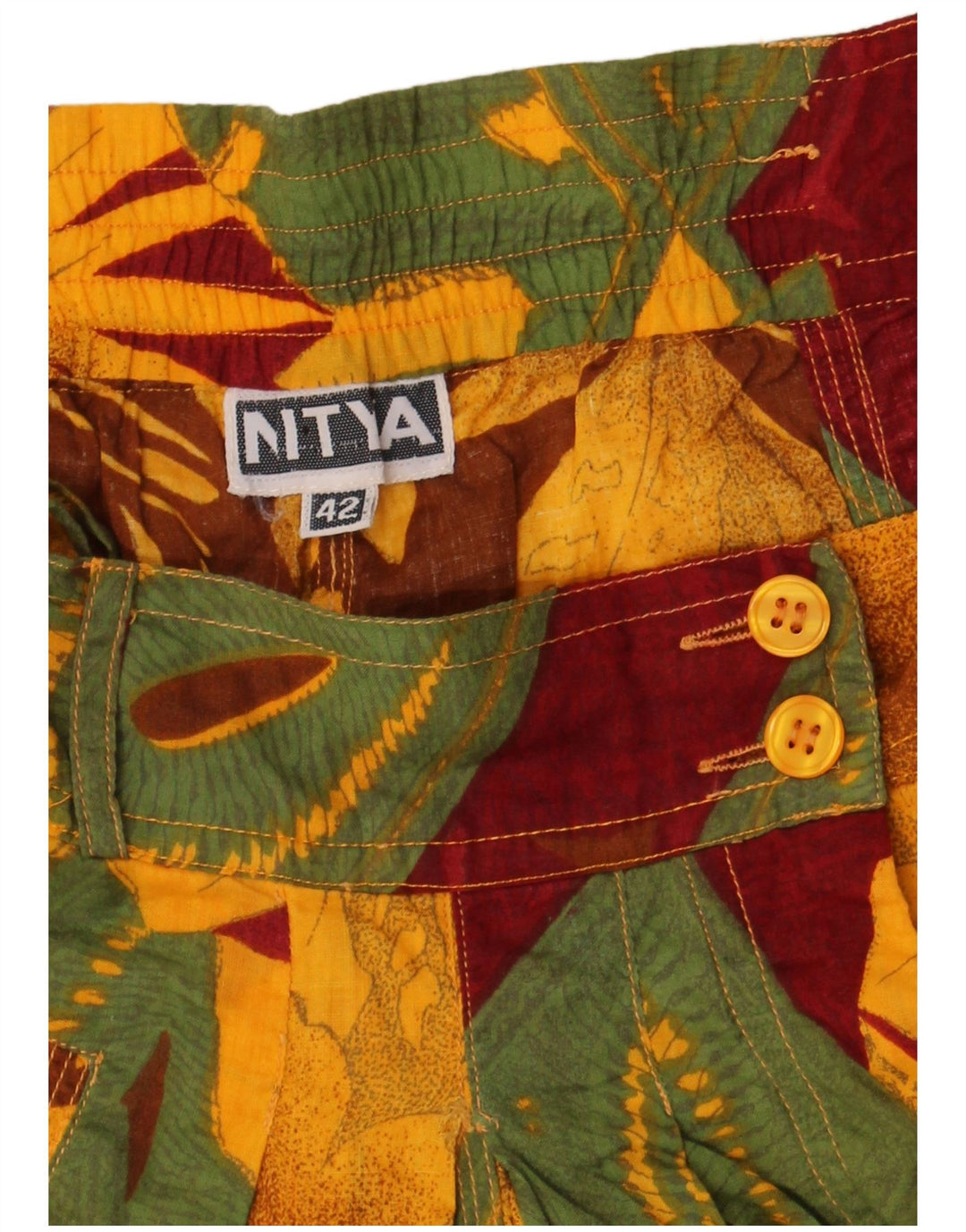 Nitya Ženske kratke chino hlače širokih nogavica IT 42 Srednje W26 Višebojni cvjetni