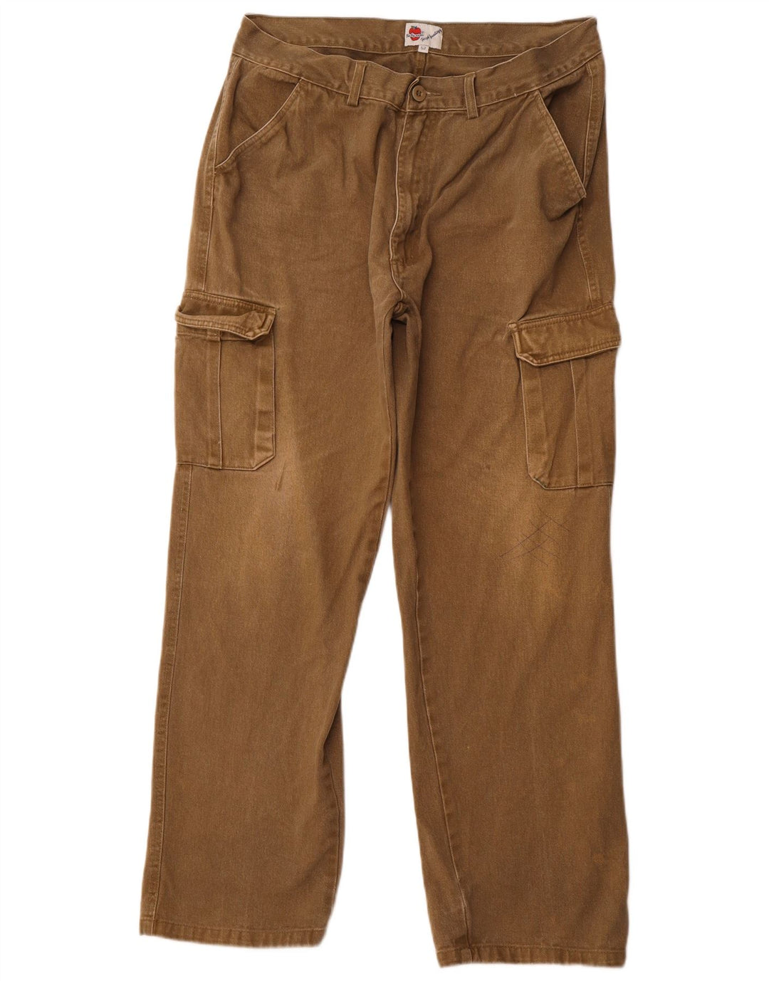 VINTAGE muške ravne kargo hlače EU 52 XL W36 L30 kaki pamuk