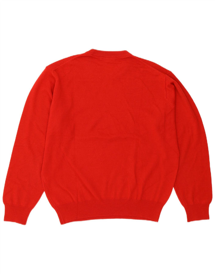 PIERRE CARDIN Mens Crew Neck Jumper Sweater Small Red Acrylic