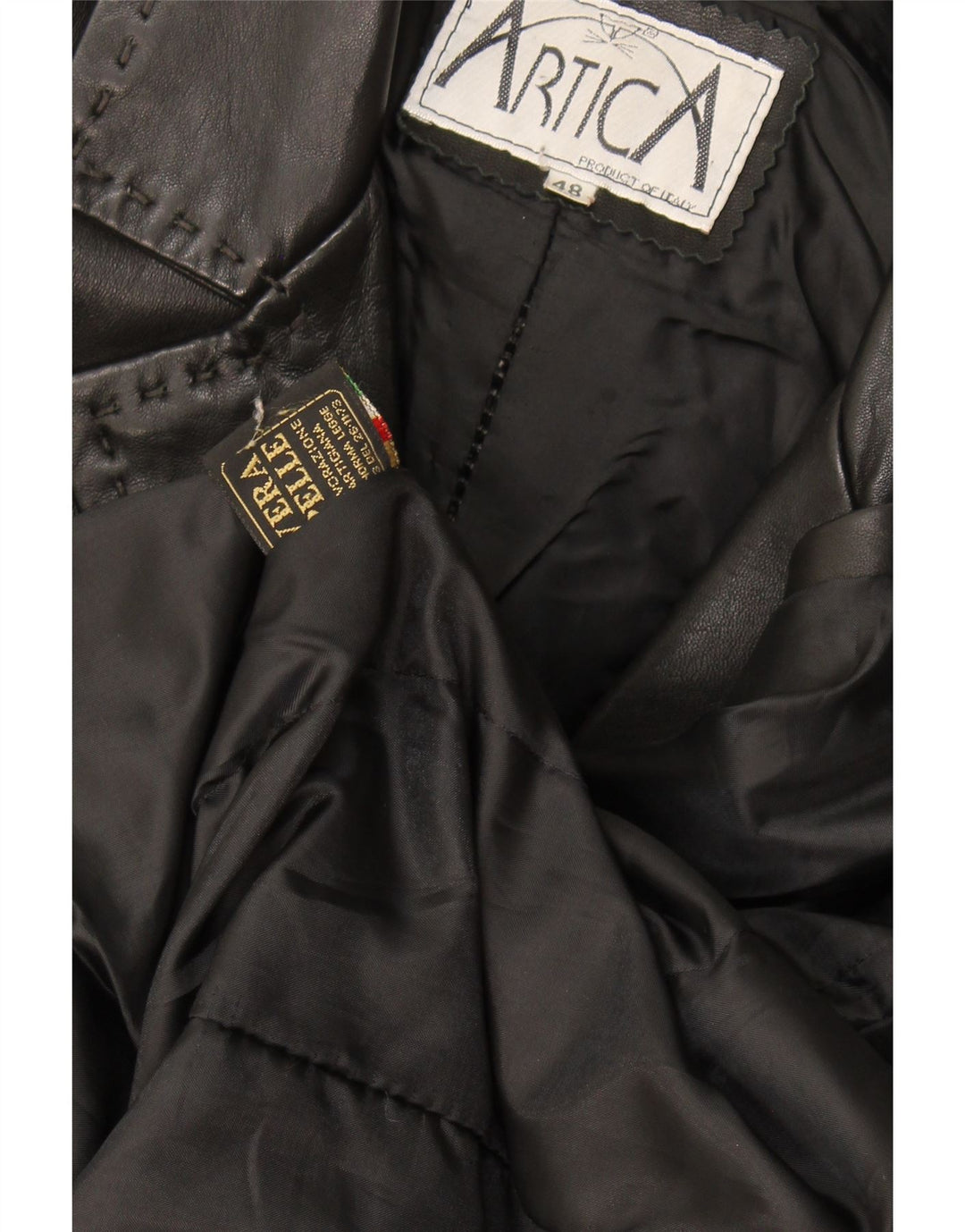 Vintage ženski kožni kaput IT 48 XL crna koža
