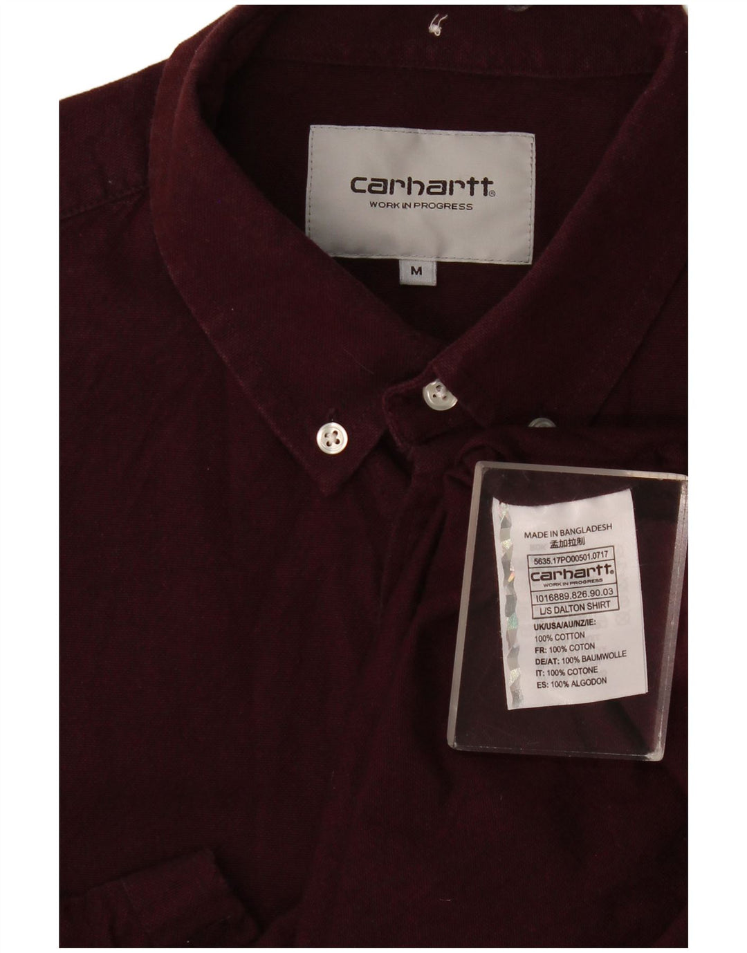 Carhartt muška košulja Srednje tamnocrveni pamuk