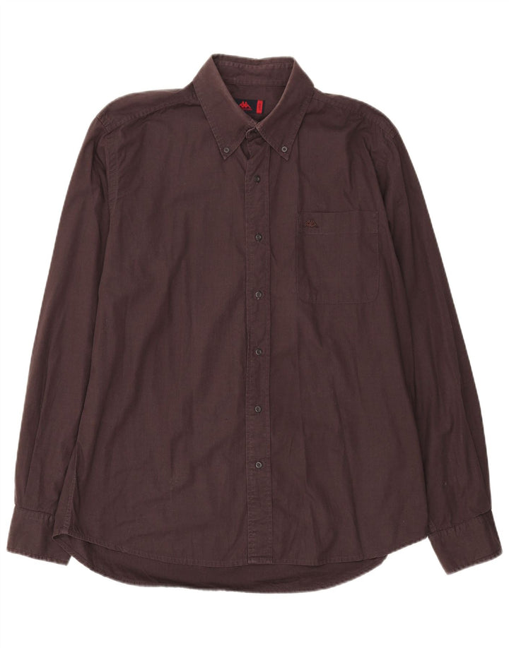 KAPPA Mens Shirt Large Brown Cotton