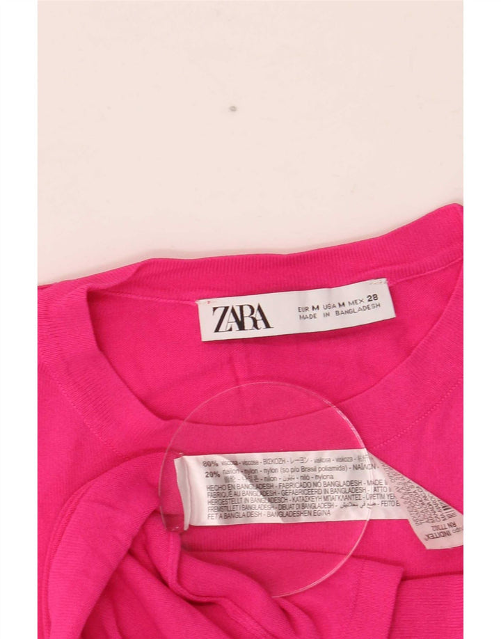 Zara ženska majica kratkih rukava UK 12 srednje ružičasta viskoza