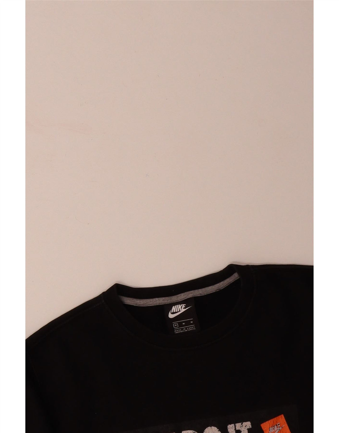 NIKE Mens Graphic Sweatshirt Jumper Medium Black Cotton
