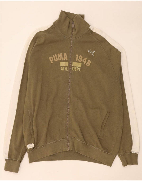 Puma muška trenirka s grafičkim motivima, gornja jakna 2XL, kaki pamuk