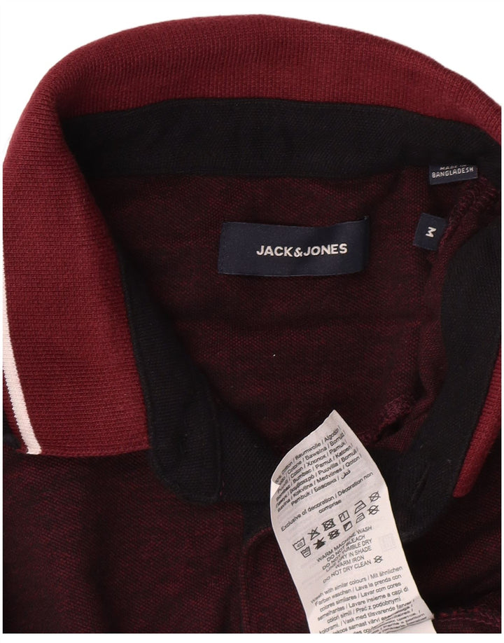 JACK & JONES Muška polo majica Srednji tamnocrveni pamuk