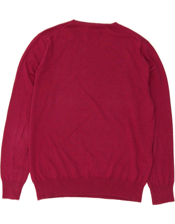 POLO RALPH LAUREN Womens Boat Neck Jumper Sweater UK 14 Medium Pink Cotton