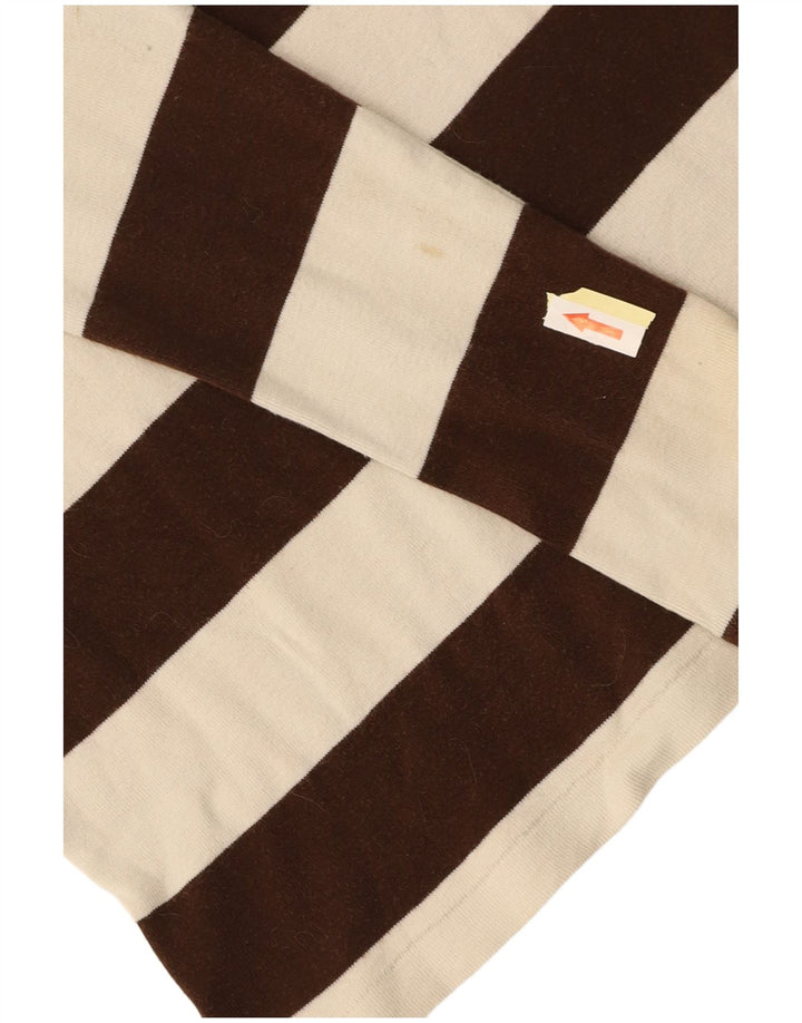 RALPH LAUREN Ženska majica dugih rukava UK 14 Pamuk srednje smeđih pruga