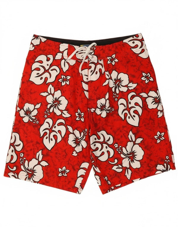 Sapore Di Mare Mens Swimming Shorts Medium Red Floral Polyester Hawaiian