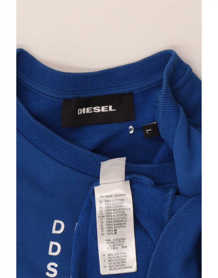 Diesel muška majica s grafičkim motivima, veliki plavi pamuk