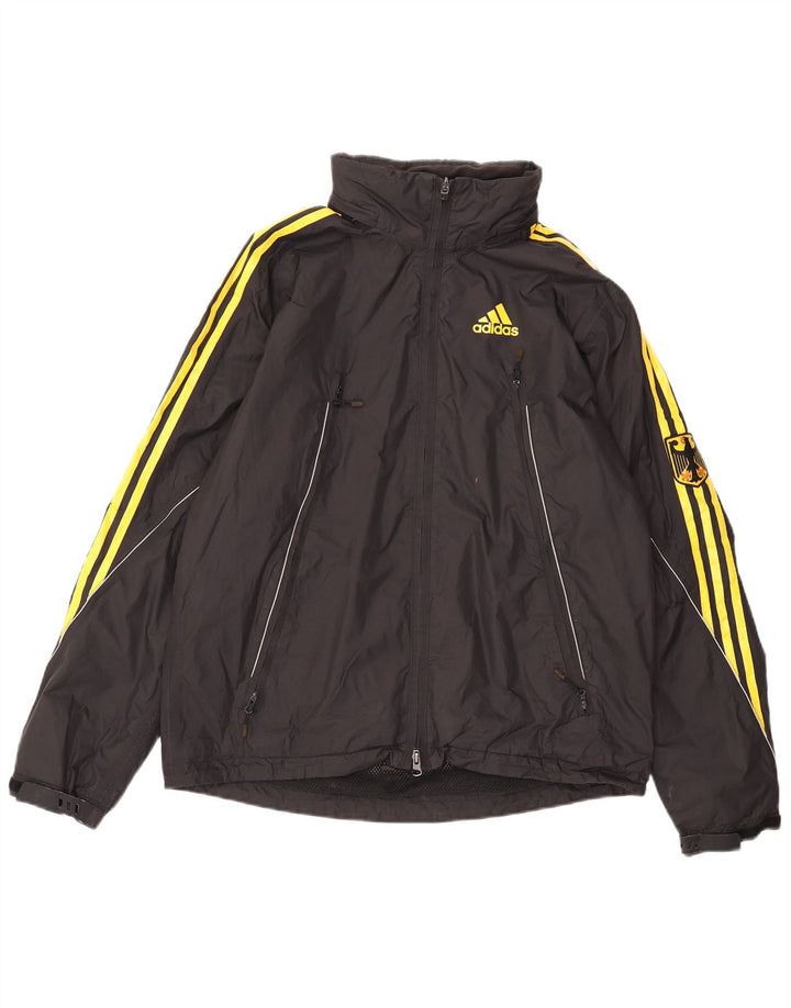 Adidas Mens Germany Graphic Windbreaker Jacket UK 38/40 Medium Black Nylon