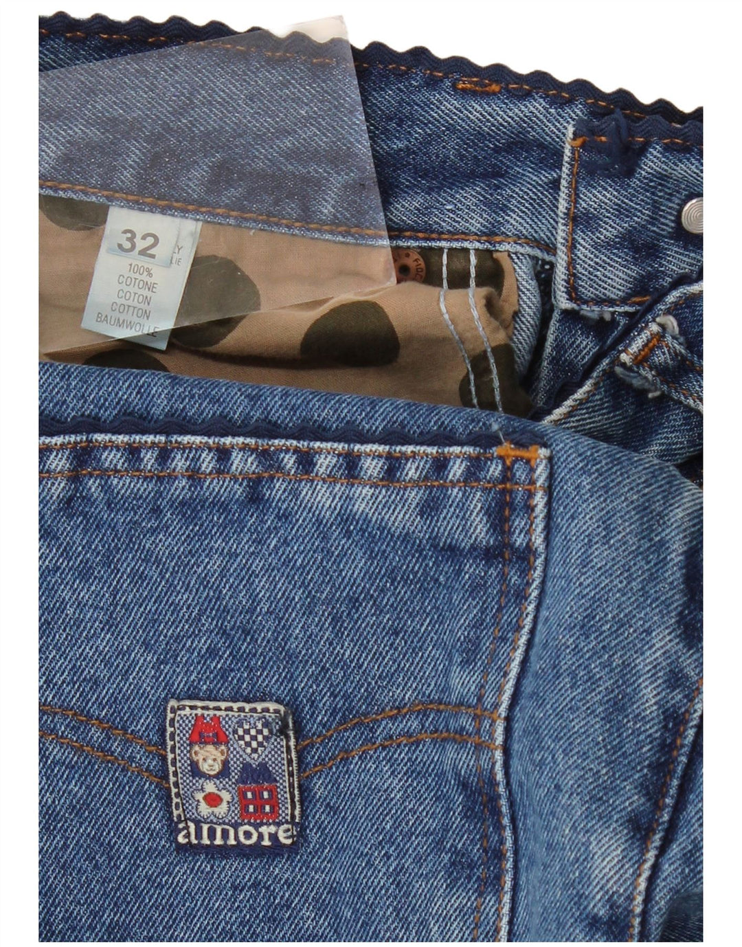 Vintage ženske sužene traperice visokog struka W32 L30 plavi pamuk