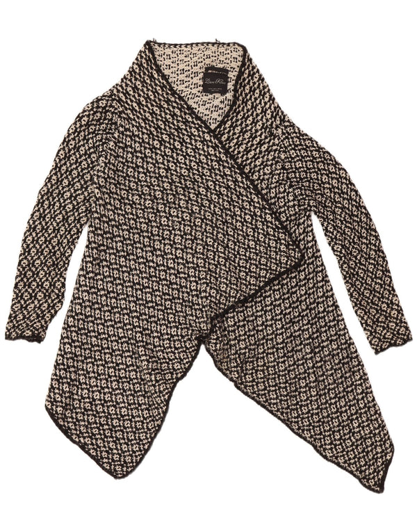 ZARA ženski prekomjerni otvoreni kardigan pulover UK 14 Srednje crni akril