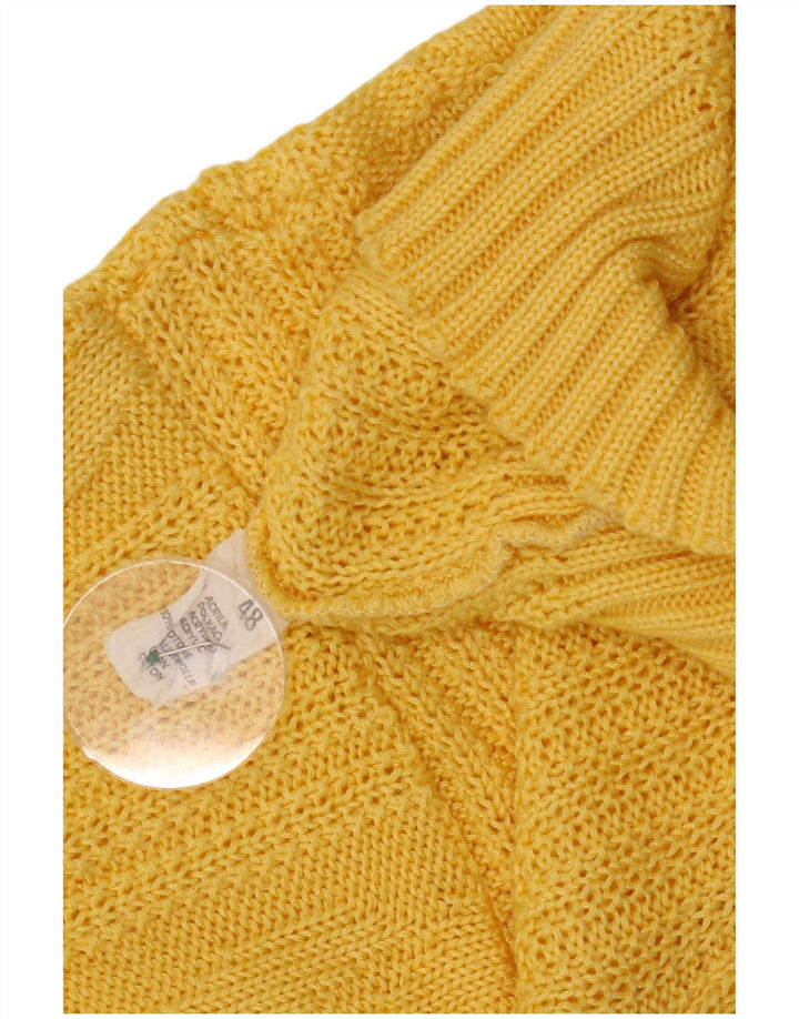 VINTAGE ženski džemper s okruglim izrezom IT 48 XL žuti akril