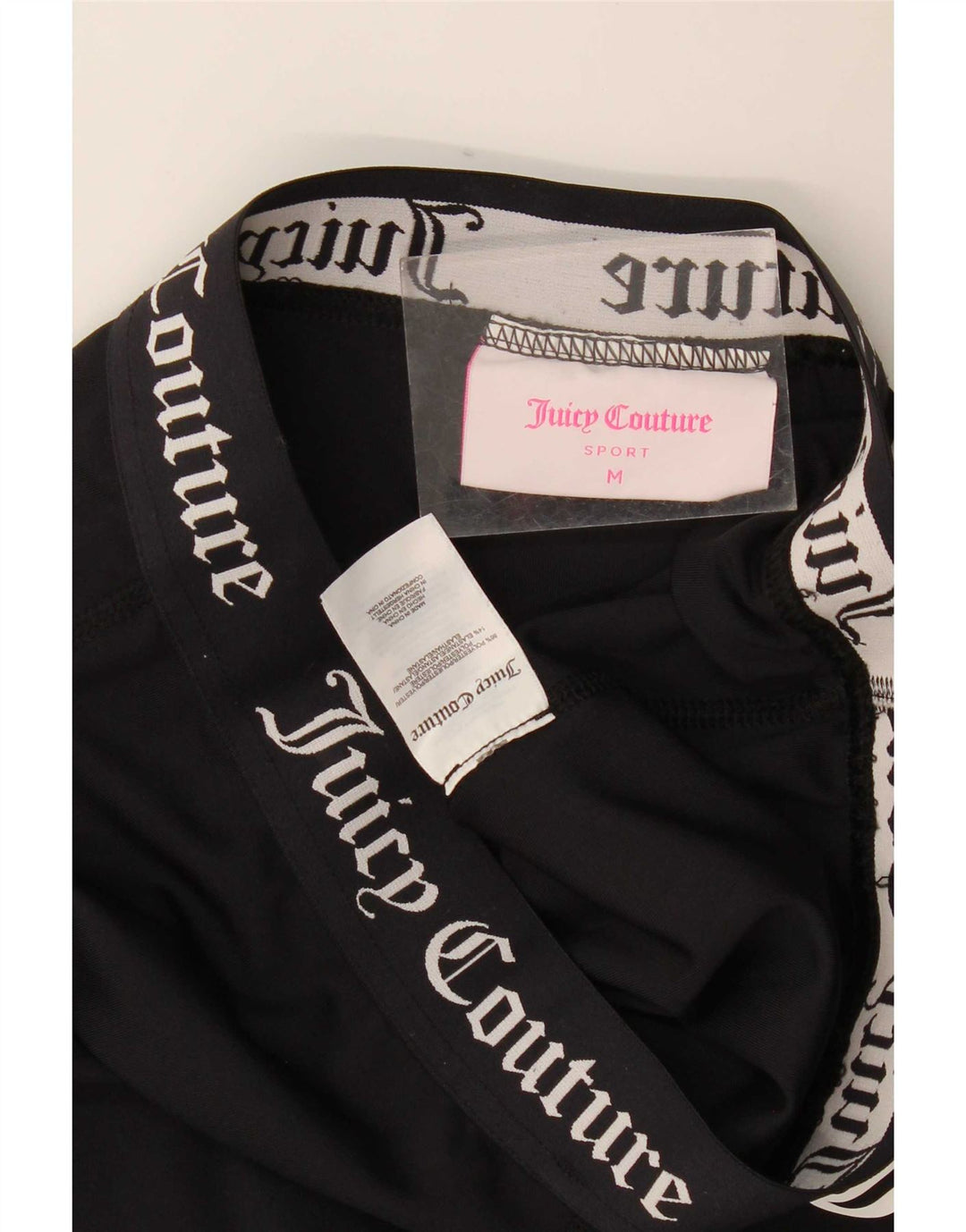 Juicy Couture ženske grafičke tajice UK 12 Srednji crni poliester