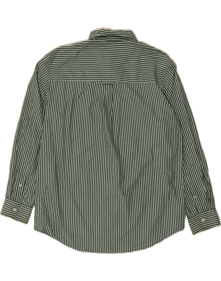 CHAPS Mens Shirt Large Green Pinstripe Cotton Vintage Chaps and Second-Hand Chaps from Messina Hembry 
