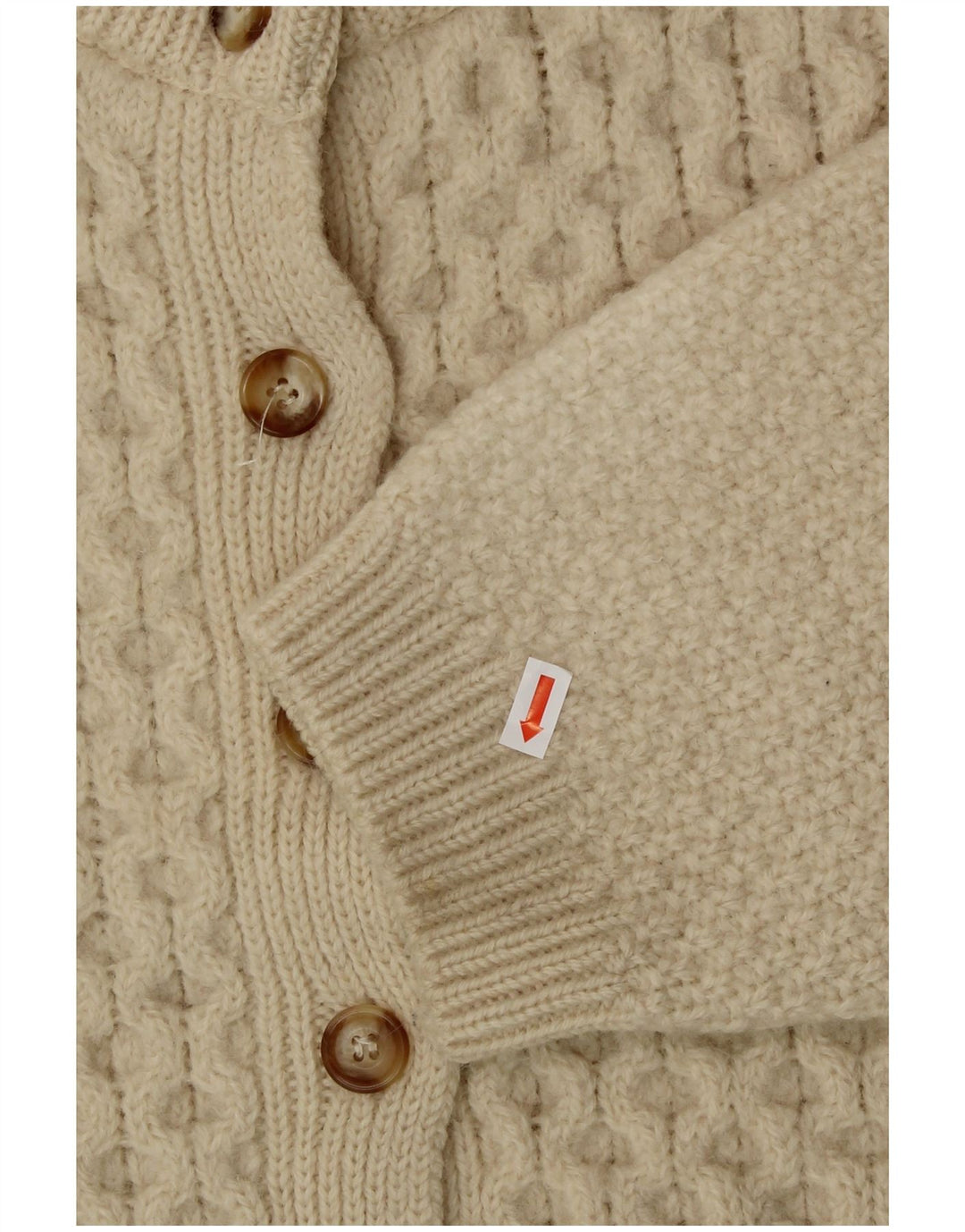 HIGHLAND HOME INDUSTRIES Ženski kratki kardigan pulover UK 16 Large Beige