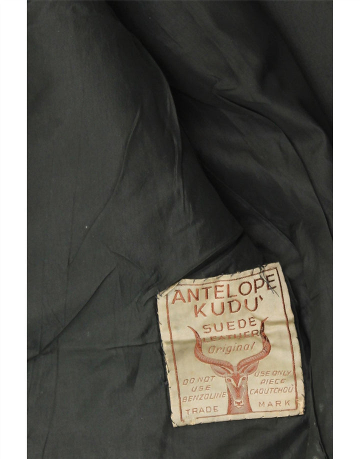 VINTAGE Womens Leather Coat UK 14 Medium Black Leather Vintage Vintage and Second-Hand Vintage from Messina Hembry 