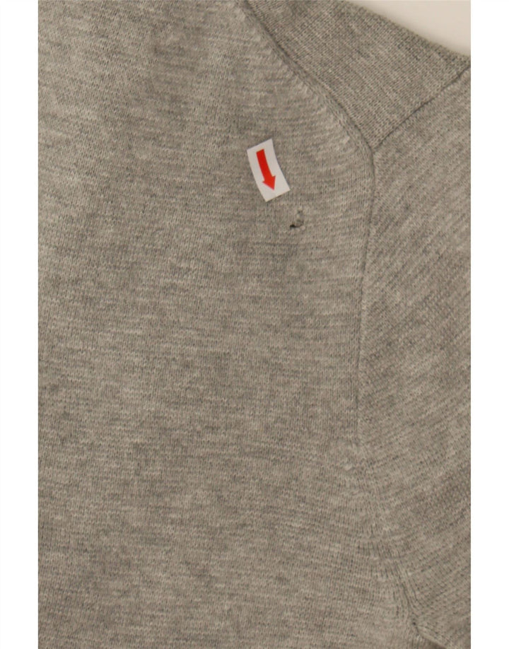 J. CREW Womens Longline Open Cardigan Sweater UK 14 Medium Grey Cotton Vintage J. Crew and Second-Hand J. Crew from Messina Hembry 