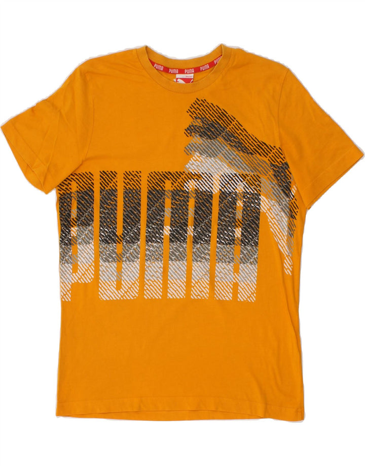 PUMA Mens Graphic T-Shirt Top Medium Yellow Vintage Puma and Second-Hand Puma from Messina Hembry 