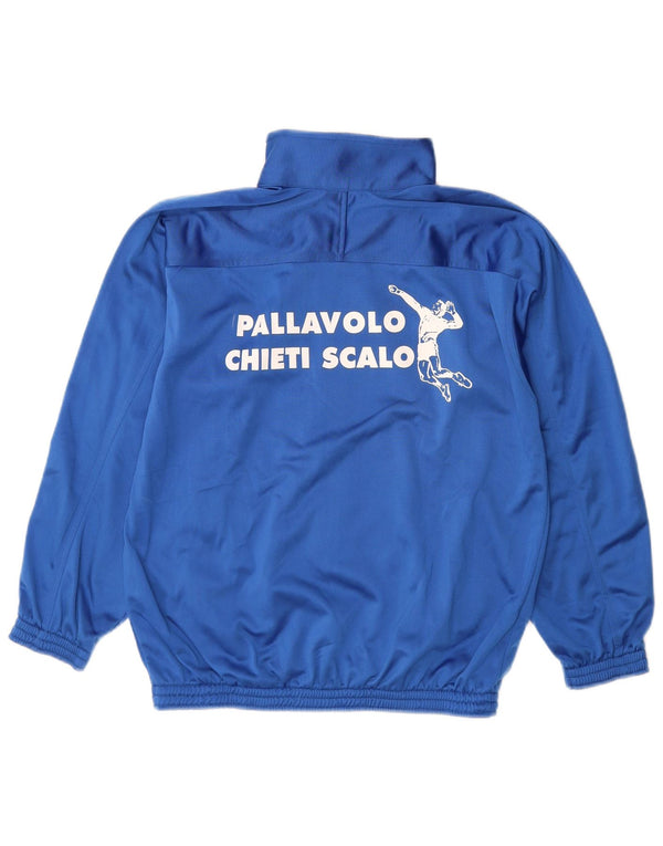 CHAMPION Boys Graphic Tracksuit Top Jacket 11-12 Years Blue Polyester