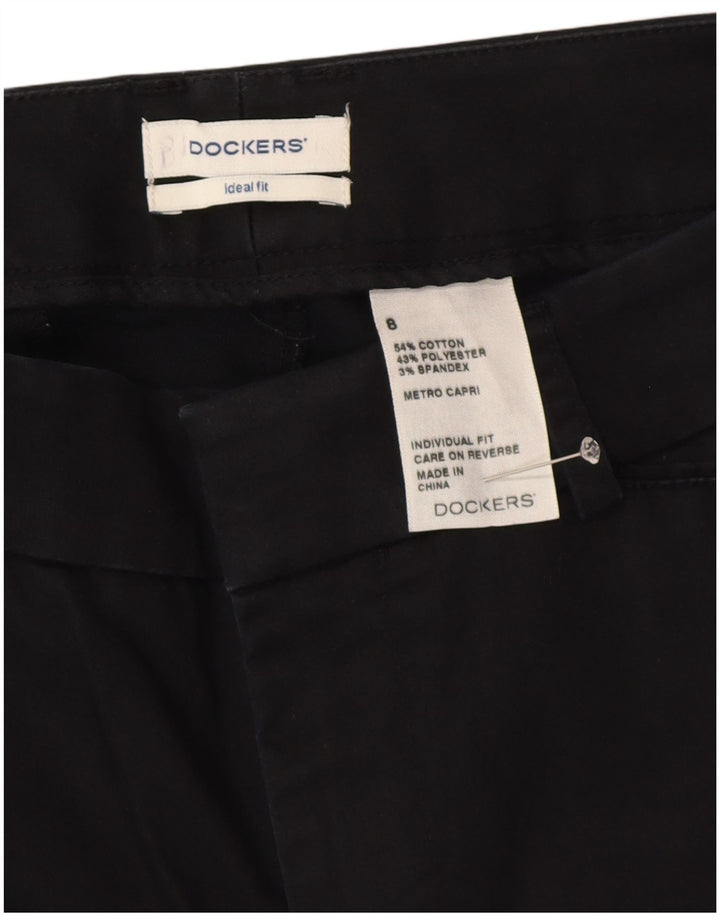 DOCKERS Ženske kapri hlače idealnog kroja US 8 srednje W30 L22 crne