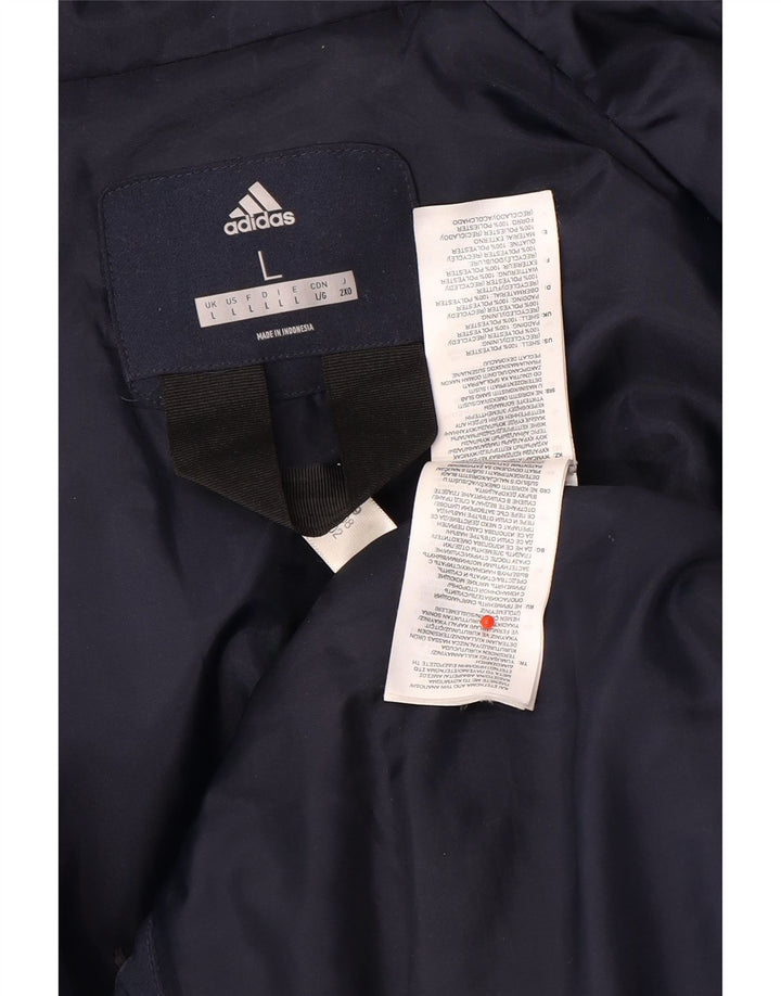 Adidas muška vjetrovka s kapuljačom jakna UK 40 velika tamnoplava poliester
