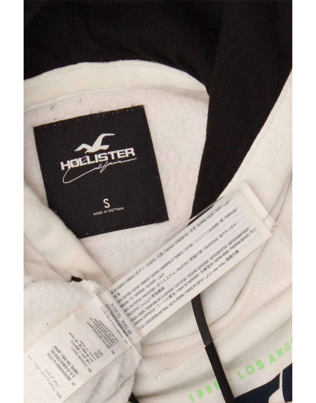 HOLLISTER Muška majica s kapuljačom s kapuljačom, mali bijeli pamuk