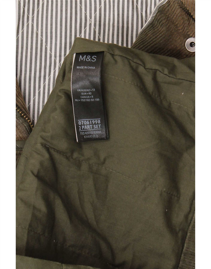Marks & Spencer ženska jakna od voštanog pamuka s kapuljačom UK 12 srednje boje kaki