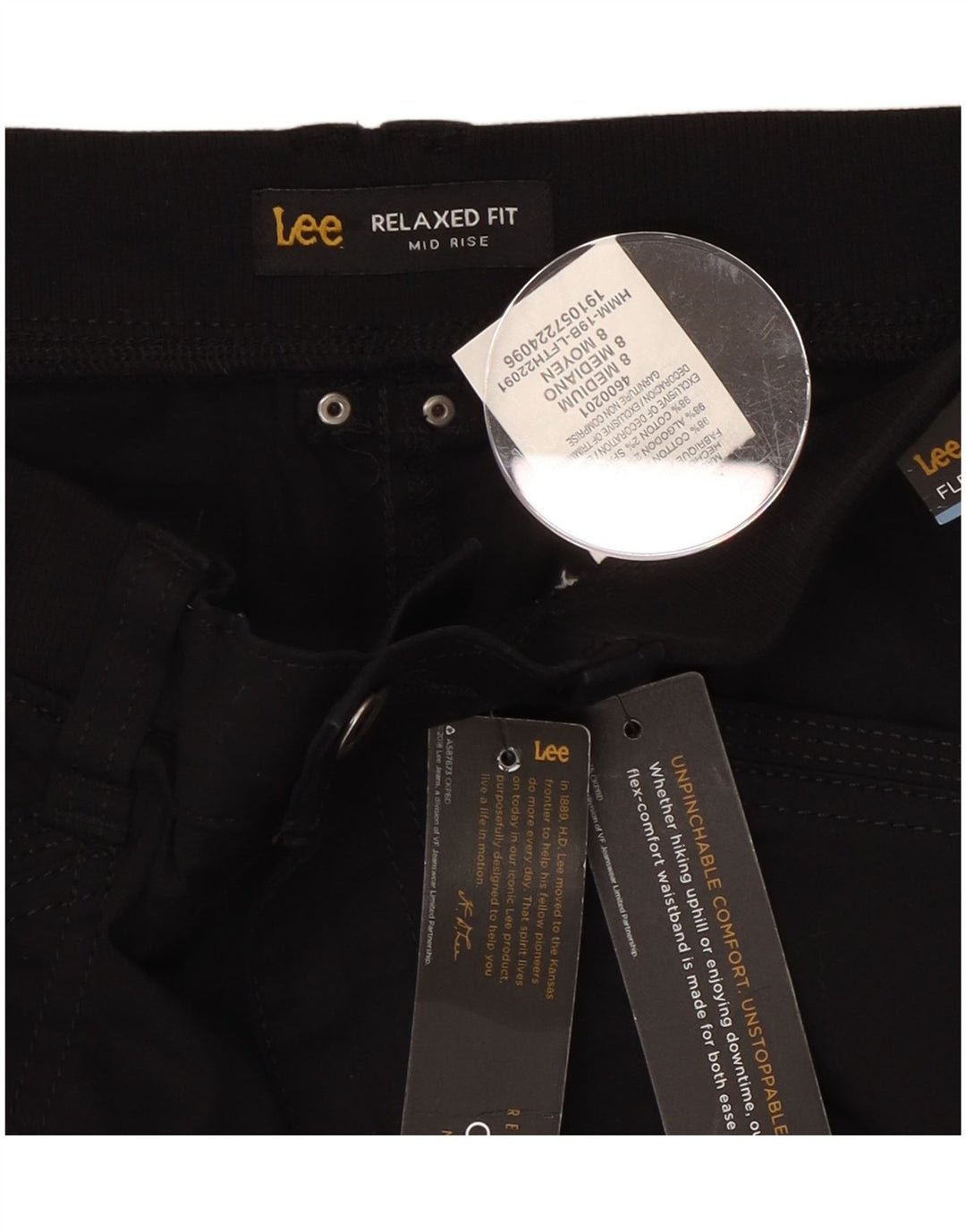 Lee ženske kapri hlače srednjeg rasta opuštenog kroja US 8 srednje veličine W30 L21 crne