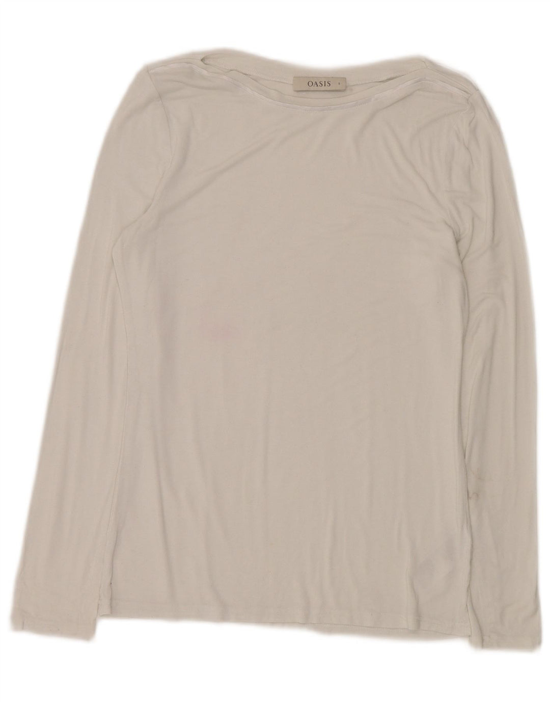 OASIS Ženska majica dugih rukava UK 10 Mala bijela viskoza