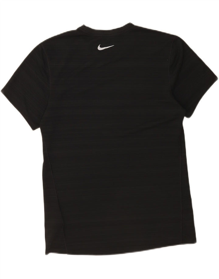 Nike Dri Fit T-Shirt Top srednje crne pruge od poliestera