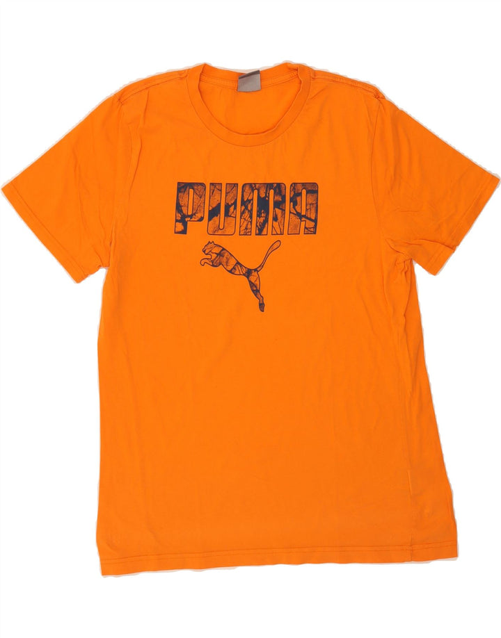 PUMA Mens Graphic T-Shirt Top Large Orange Vintage Puma and Second-Hand Puma from Messina Hembry 