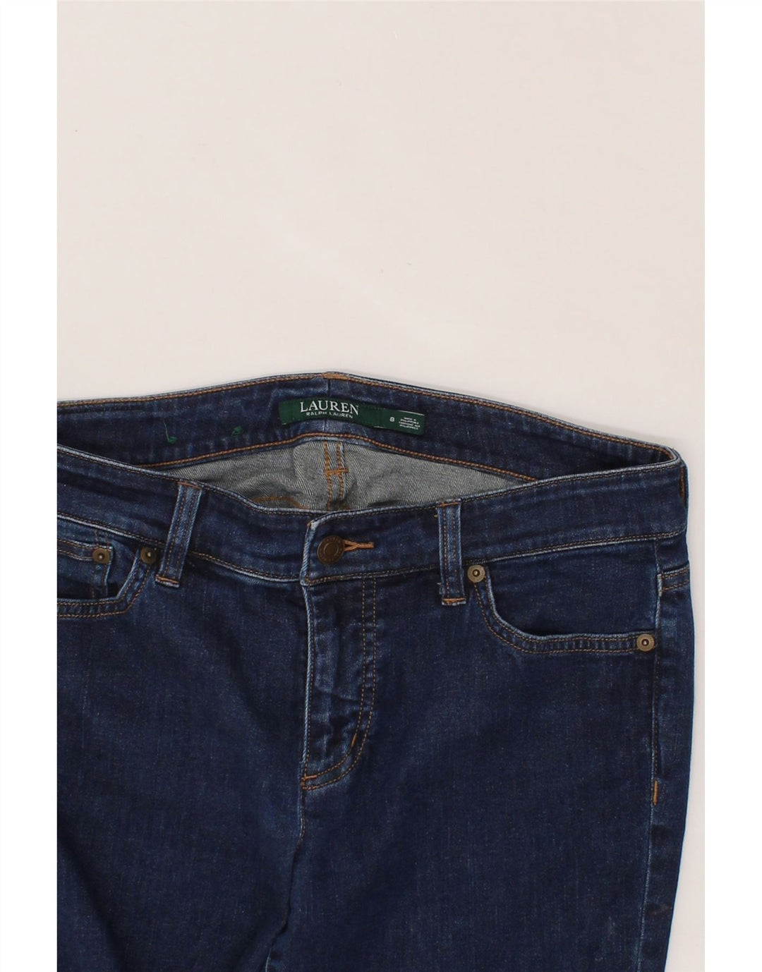 RALPH LAUREN Womens Slim Jeans US 8 Medium W30 L32 Blue Cotton Vintage Ralph Lauren and Second-Hand Ralph Lauren from Messina Hembry 