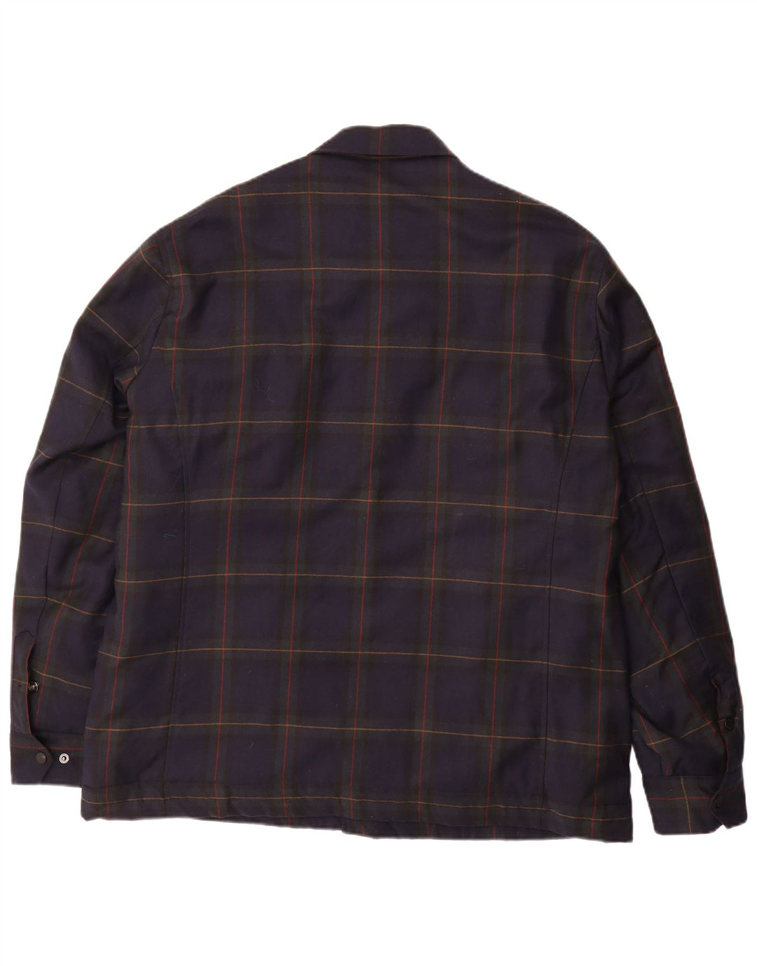 GUTTERIDGE Mens Bomber Jacket EU 54 2XL Navy Blue Check Wool