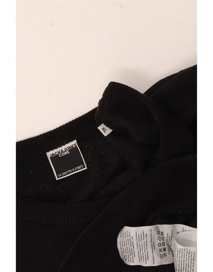 JACK & JONES Muški džemperi XL crni pamuk