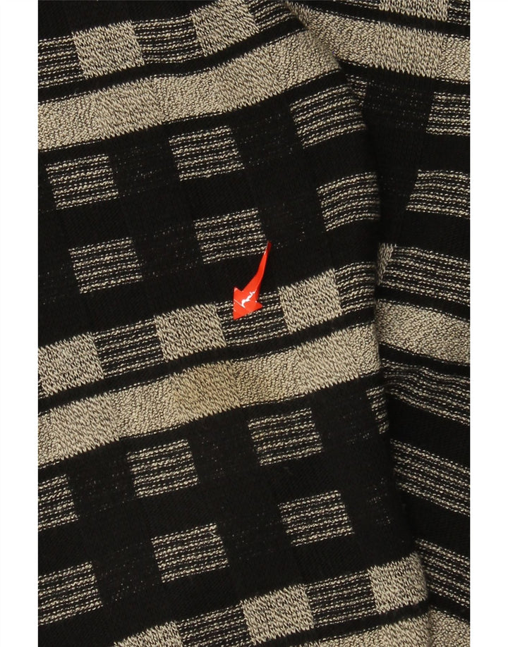 Vintage muški džemper s okruglim izrezom UK 38/40 srednji crni geometrijski