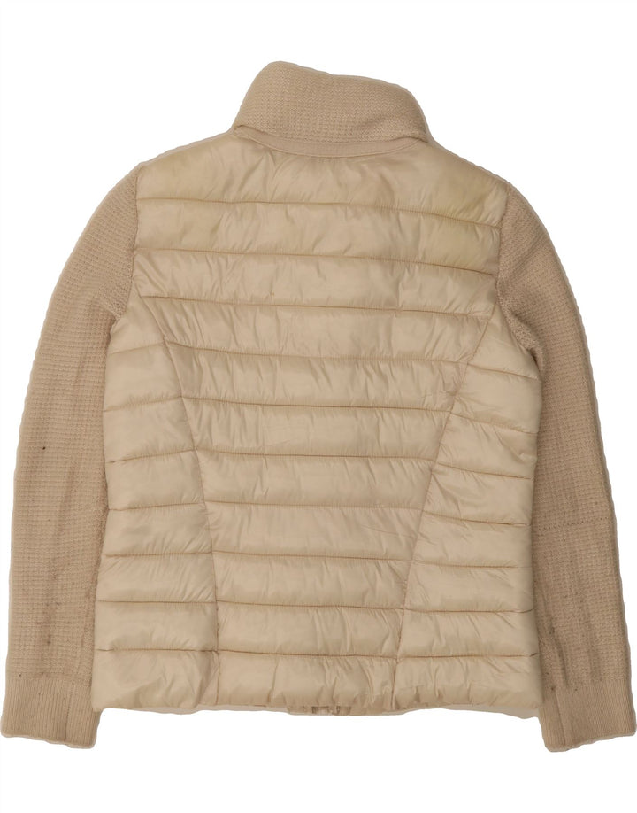 CALVIN KLEIN Womens Padded Jacket UK 14 Medium Beige Polyester Vintage Calvin Klein and Second-Hand Calvin Klein from Messina Hembry 