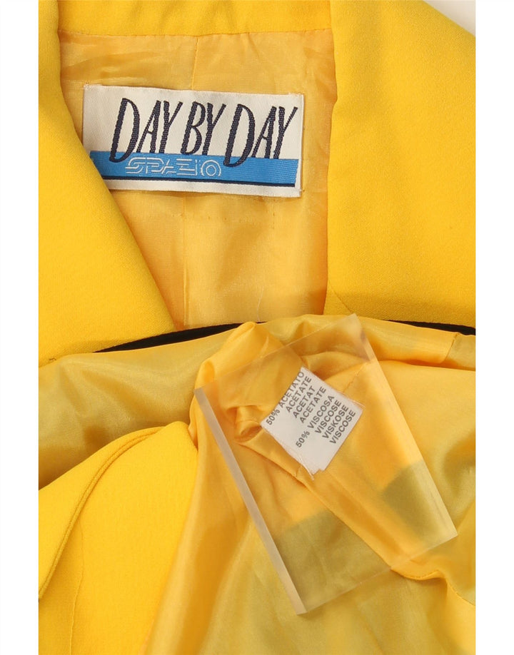 Vintage ženski sako s 3 gumba UK 14 srednje žute boje